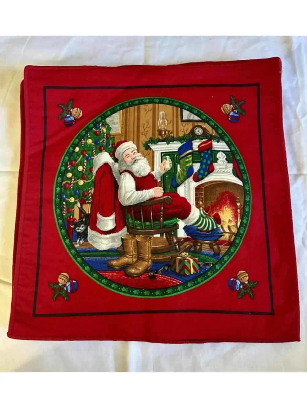 Set of 4 Vintage Christmas Santa Claus Holiday Decorative Placemats